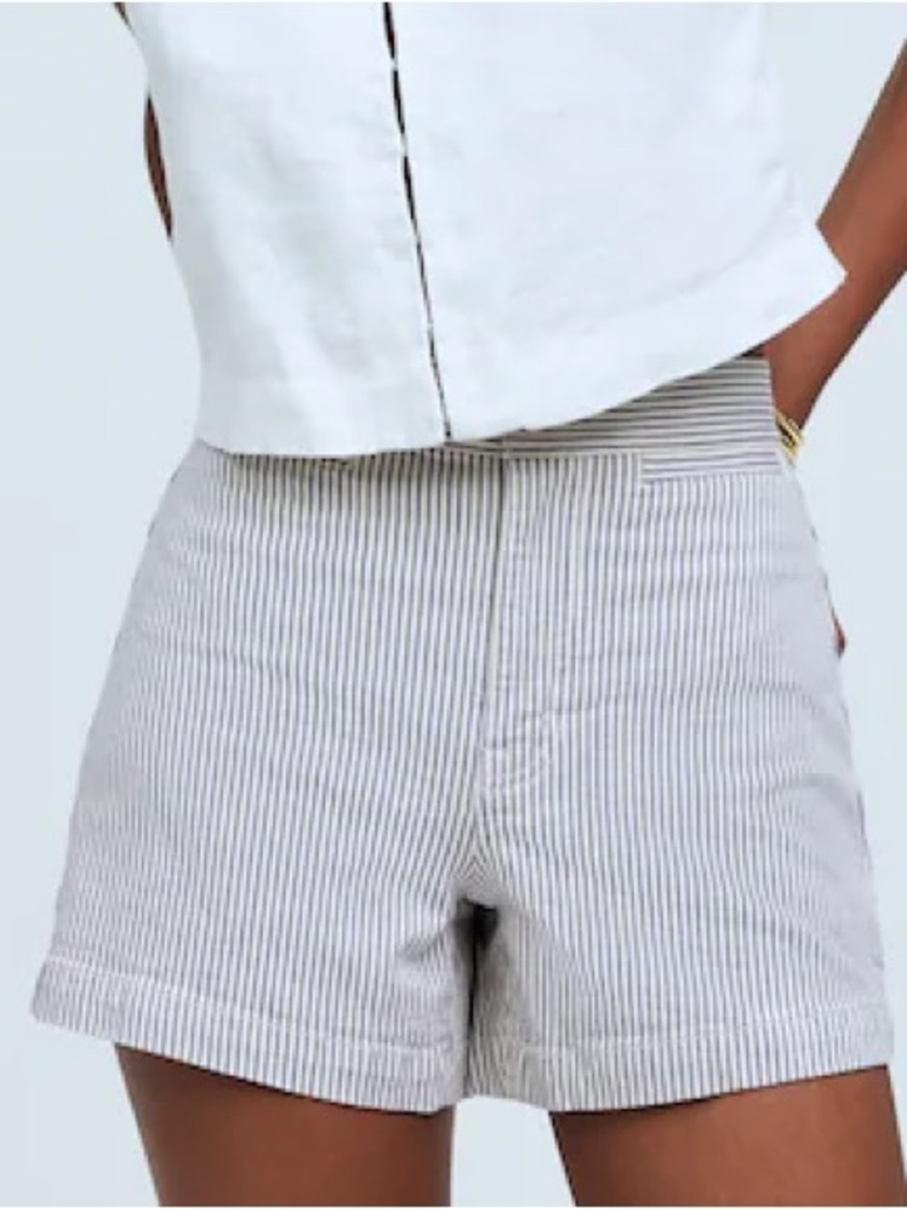 Madewell The Emmett Short Welt Pocket Grape Stripe - #272